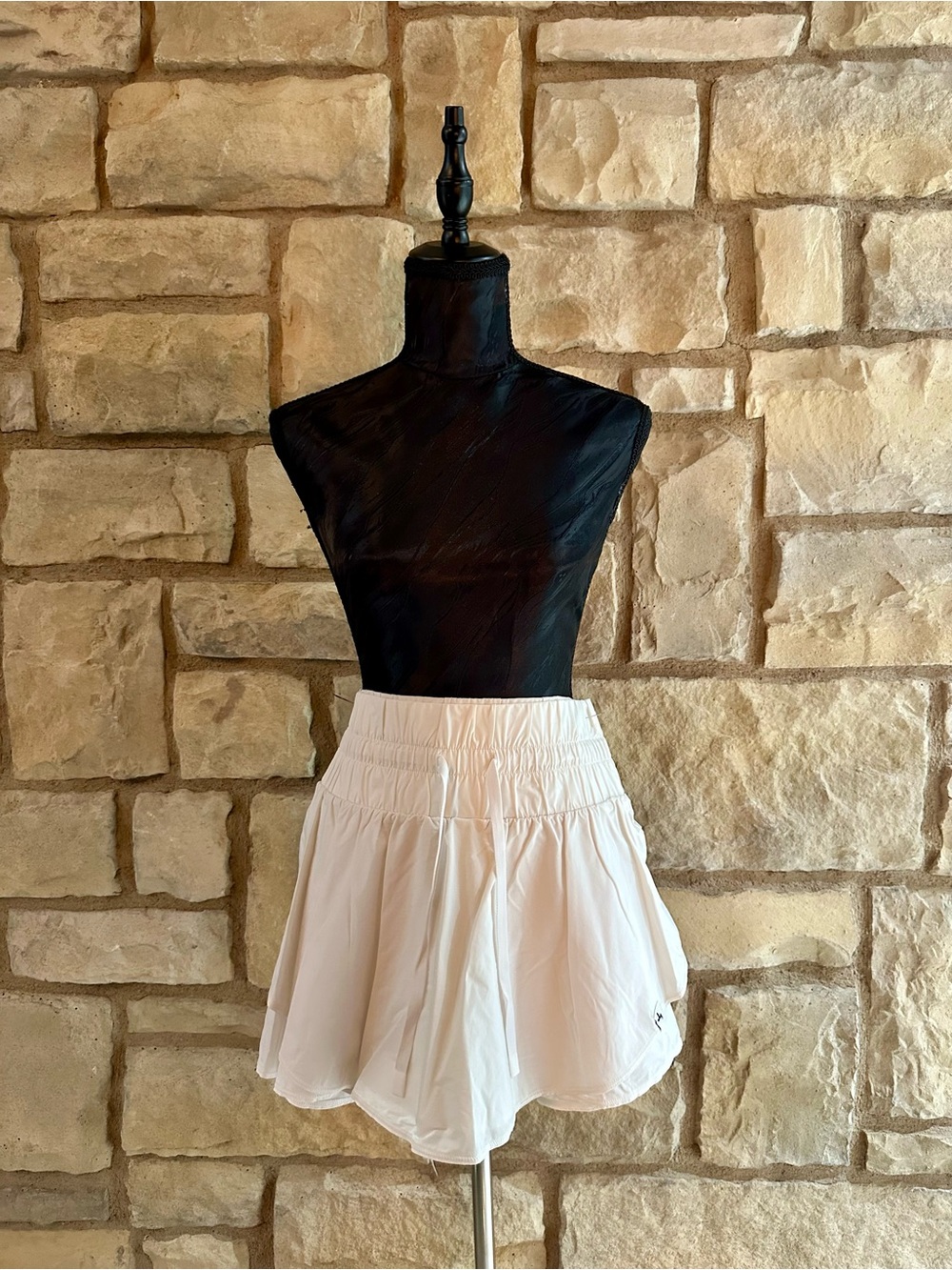 Light Cream Tiered Mini Skirt - Casual Women's Skirt